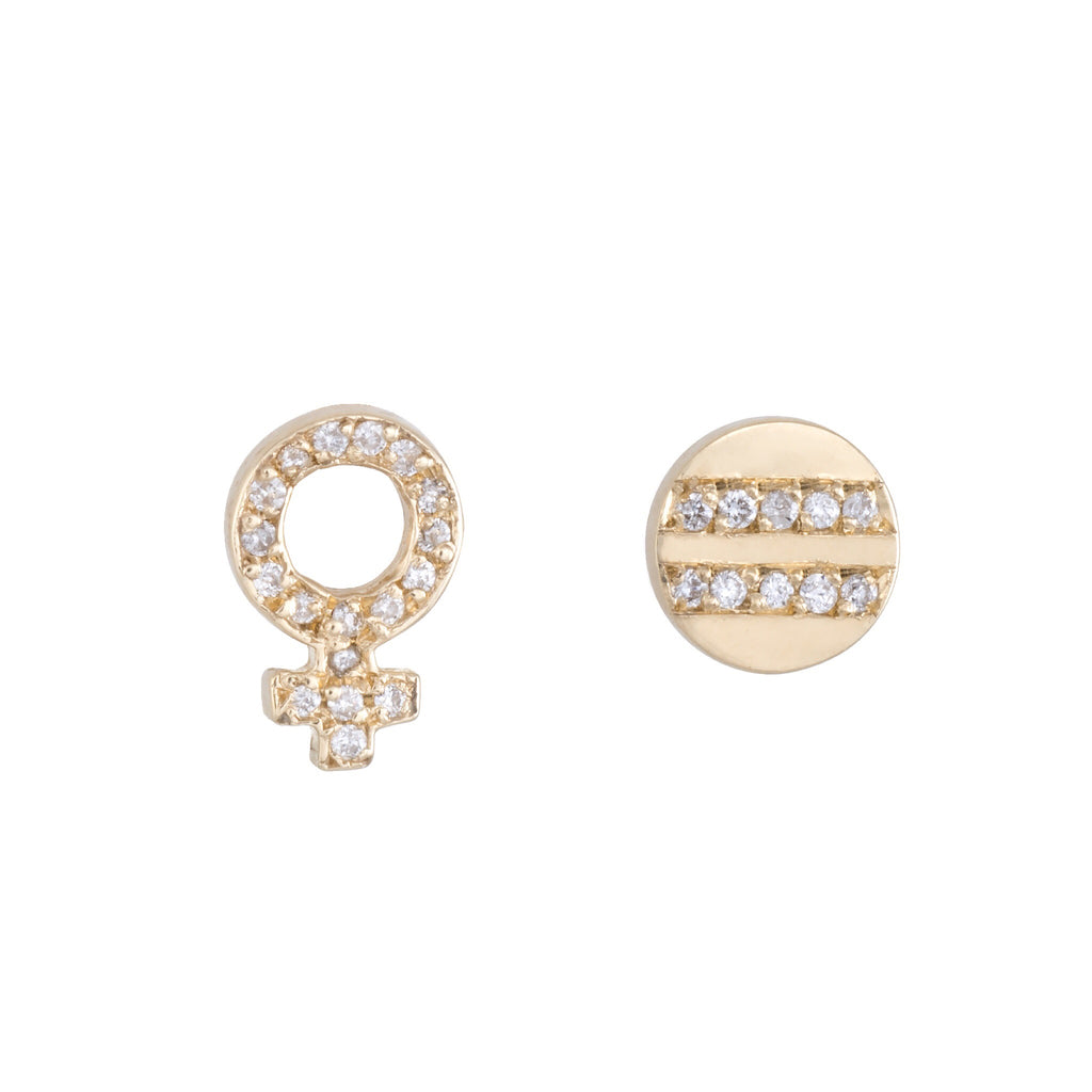 Female Equality Diamond Studs | The Storm Jewelry | Fine Jewelry