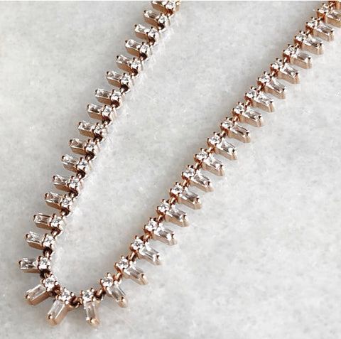 Icicle Baguette Diamond Necklace