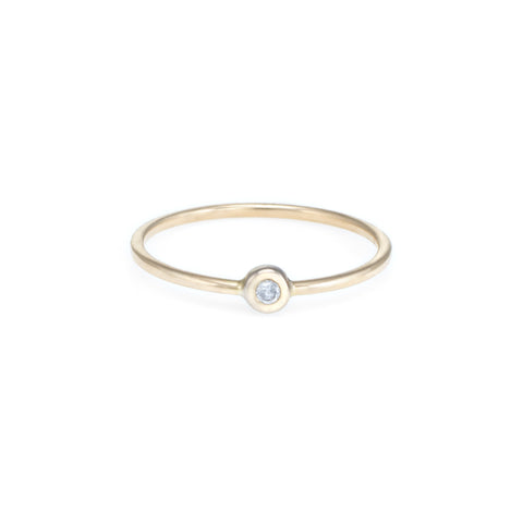 Children's Diamond Solitaire Ring | Yellow Gold | The Storm Jewelry | Fine Jewelry Made in Los Angeles - committed to empowering female equality, celebrating forever friendships & championing future generations of women.   