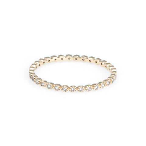 Round Bezel Diamond Eternity Ring | 14k Yellow Gold | The Storm Jewelry | Fine Jewelry Made in Los Angeles - committed to empowering female equality, celebrating forever friendships & championing future generations of women.