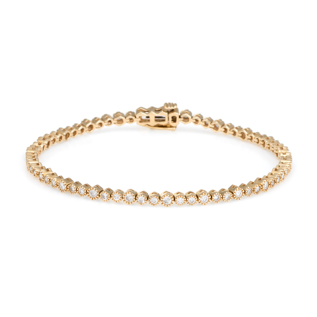 Eternity Diamond Tennis Bracelet | 14k Yellow Gold | White Diamonds | The Storm Jewelry | Fine Jewelry Made in Los Angeles - committed to empowering female equality, celebrating forever friendships & championing future generations of women.