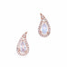 Raindrop Diamond Earrings | 14k Rose Gold, White Diamonds & Moonstone | The Storm Jewelry | Fine Jewelry Made in Los Angeles - committed to empowering female equality, celebrating forever friendships & championing future generations of women.