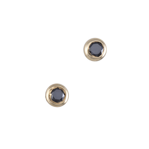 Black Diamond Studs | Yellow Gold | The Storm Jewelry | Fine Jewelry Made in Los Angeles - committed to empowering female equality, celebrating forever friendships & championing future generations of women.   
