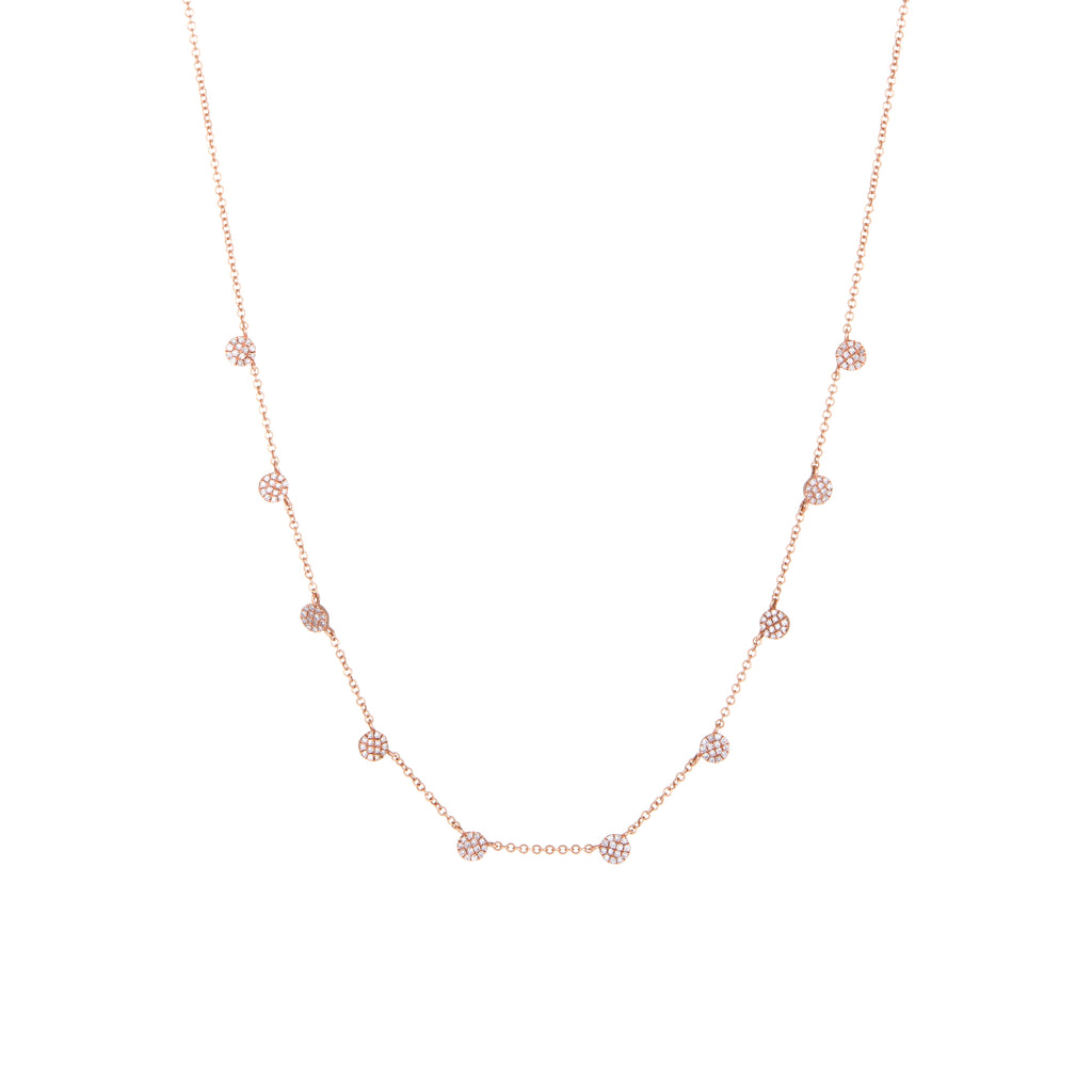 Diamond Disc Necklace | 14k Rose Gold | The Storm Jewelry | Fine Jewelry Made in Los Angeles - committed to empowering female equality, celebrating forever friendships & championing future generations of women.