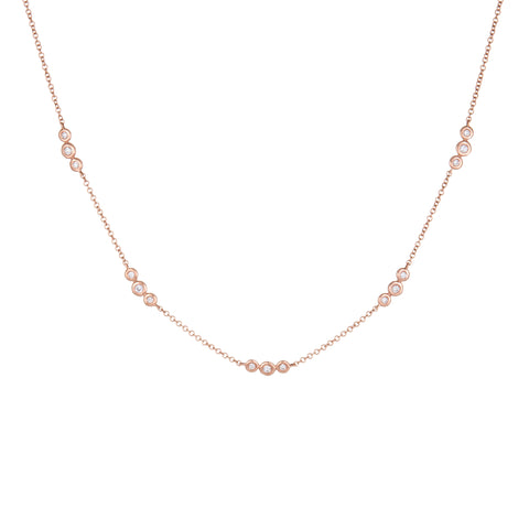 Diamond Bezel Chain Necklace | 14k Rose Gold | The Storm Jewelry | Fine Jewelry Made in Los Angeles - committed to empowering female equality, celebrating forever friendships & championing future generations of women.   