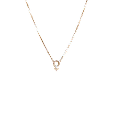 Venus Diamond Charm Necklace | Yellow Gold, White Diamonds | The Storm Jewelry | Equality Collection | Fine Jewelry Made in Los Angeles - committed to empowering female equality, celebrating forever friendships & championing future generations of women.