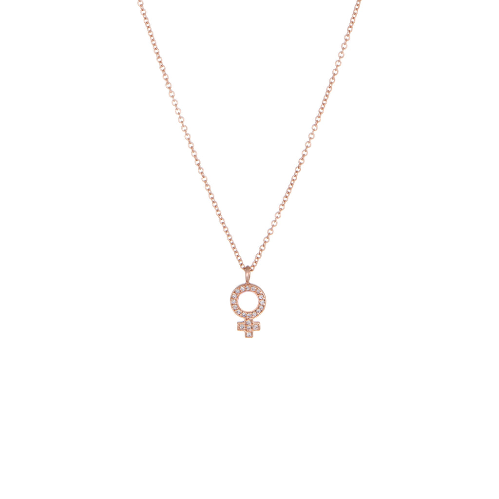 Venus Diamond Pendant Necklace | Rose Gold, White Diamonds | The Storm Jewelry | Equality Collection | Fine Jewelry Made in Los Angeles - committed to empowering female equality, celebrating forever friendships & championing future generations of women.