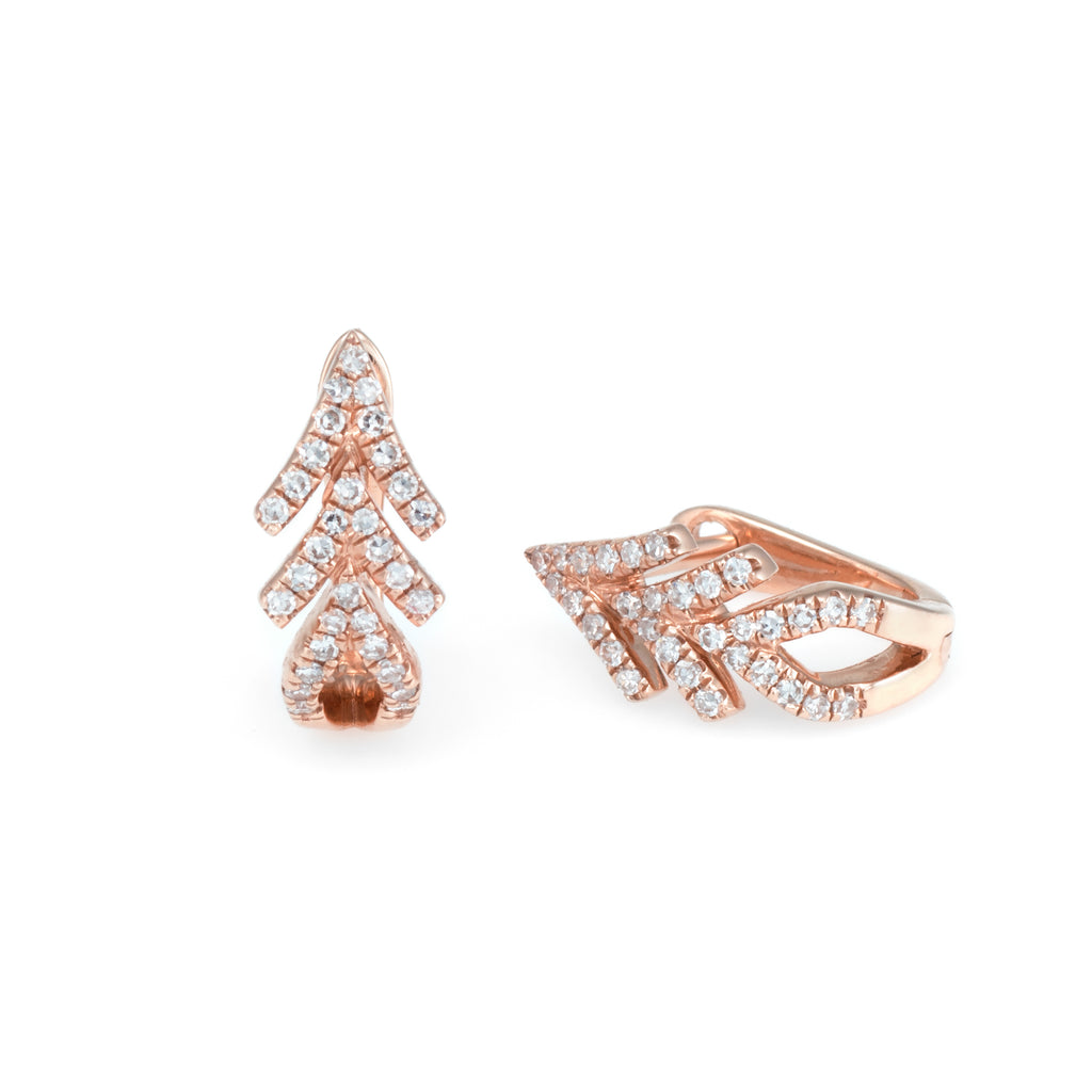 Arrow Diamond Huggies | Rose Gold | The Storm Jewelry | Fine Jewelry Made in Los Angeles - committed to empowering female equality, celebrating forever friendships & championing future generations of women.   