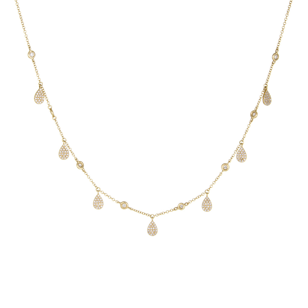 Rainstorm Diamond Necklace | 14k Yellow Gold, White Diamonds | The Storm Jewelry | Fine Jewelry Made in Los Angeles - committed to empowering female equality, celebrating forever friendships & championing future generations of women.